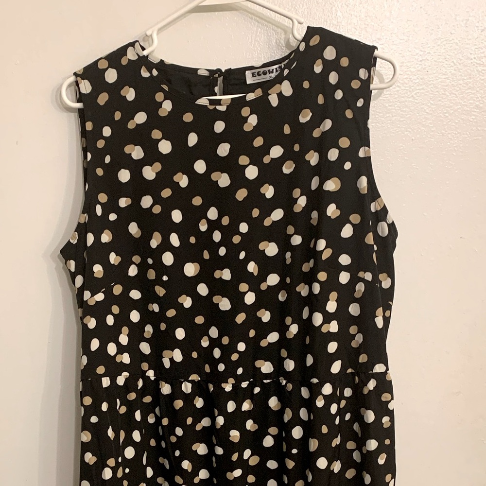 Black pattern tiered dress